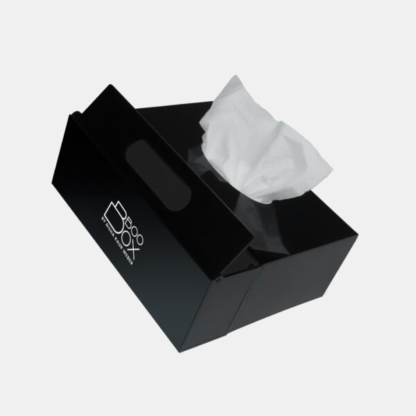 BooBox Tissue Box Holder with Built-in Disposal Bin - Black