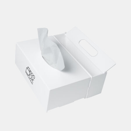 BooBox Tissue Box Holder with Built-in Disposal Bin - White