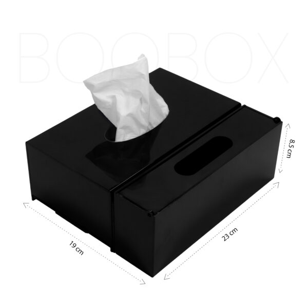 BooBox Tissue Box Holder with Built-in Disposal Bin - Black - Image 4