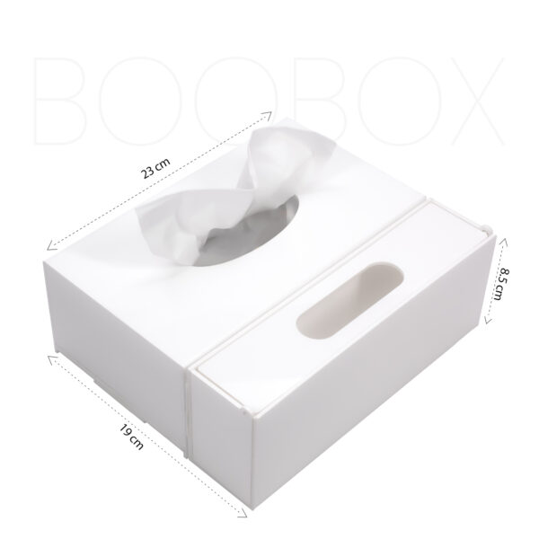 BooBox Tissue Box Holder with Built-in Disposal Bin - White - Image 4