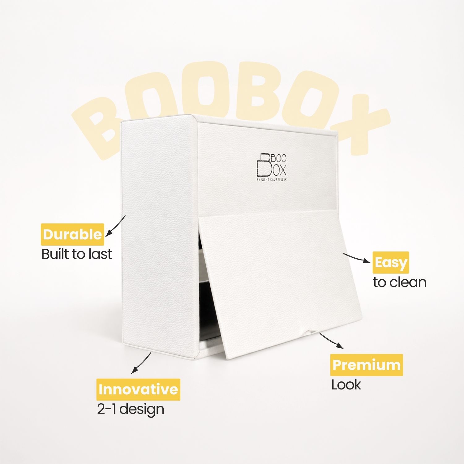 Premium PU Leather BooBox – a stylish 2-in-1 tissue box and mini waste bin