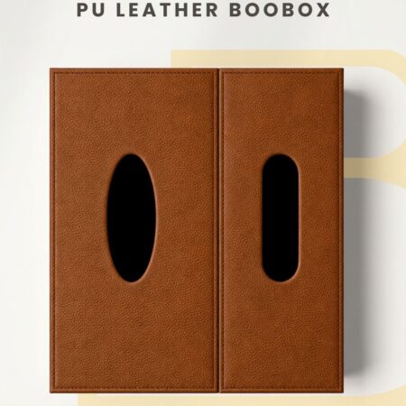 Premium PU Leather BooBox featuring a 2-in-1 tissue holder and mini waste bin