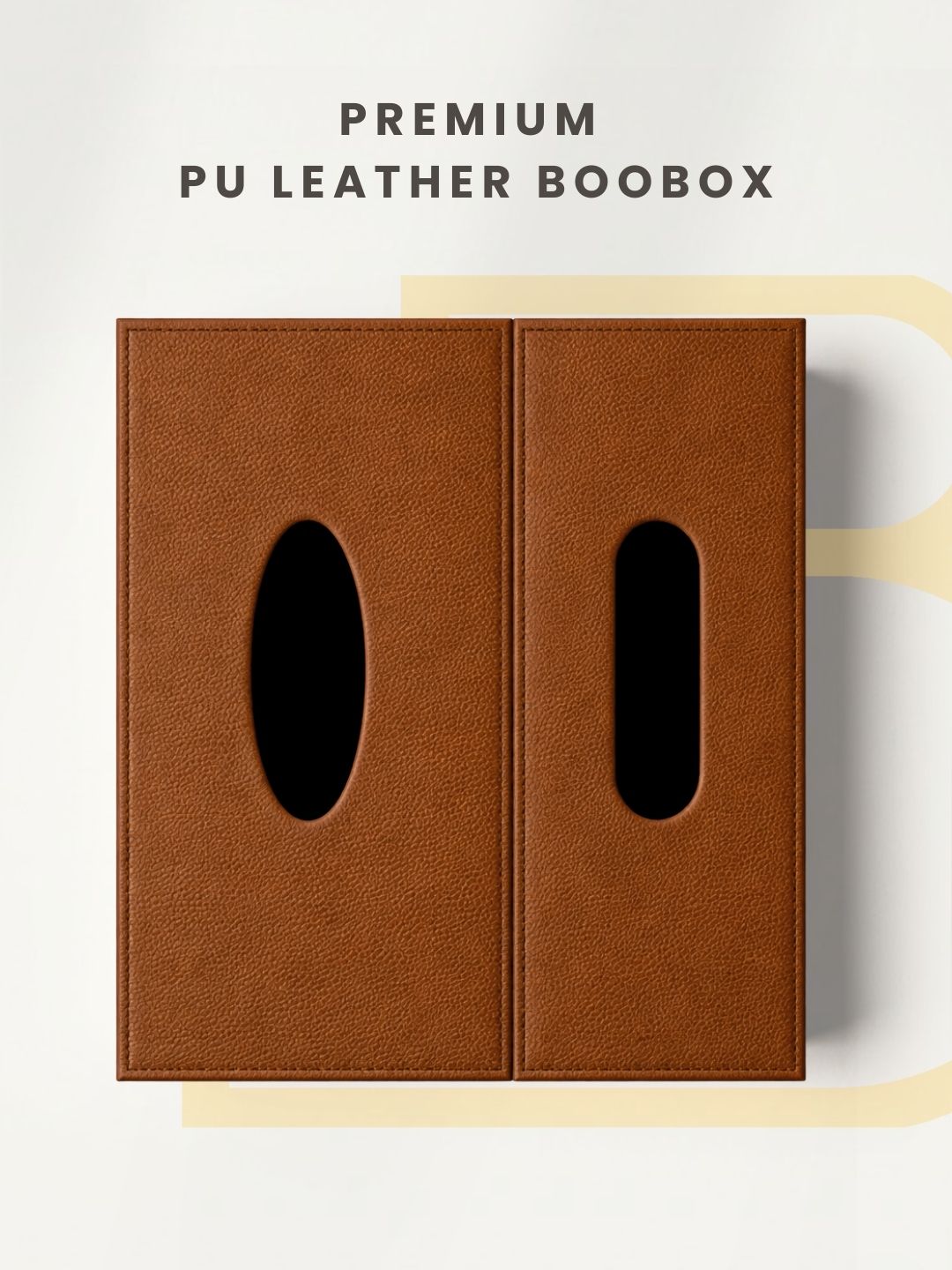 Premium PU Leather BooBox featuring a 2-in-1 tissue holder and mini waste bin